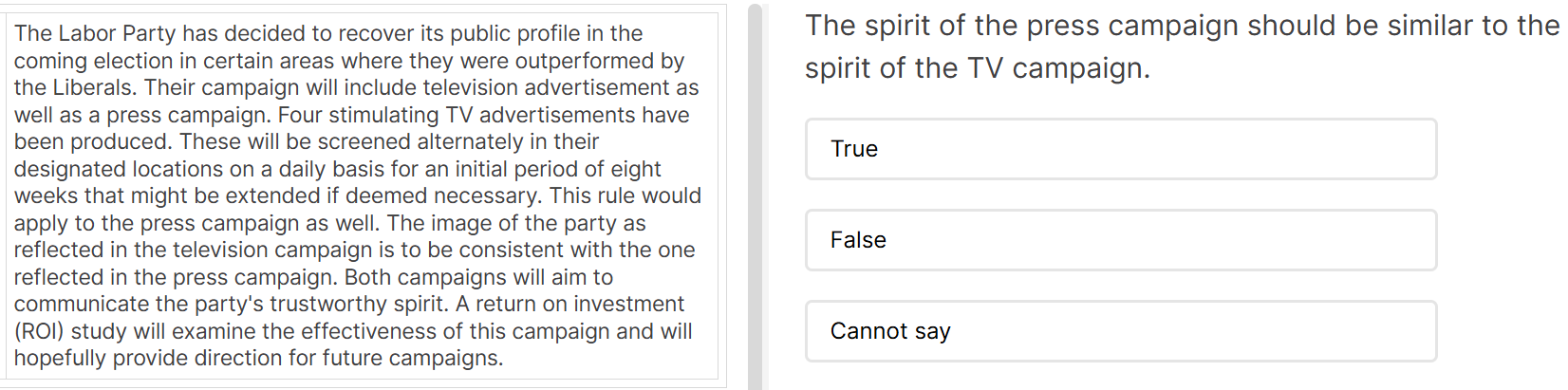 Evaluating Conclusions example