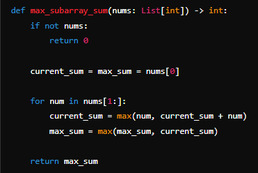 Kadane's algorithm