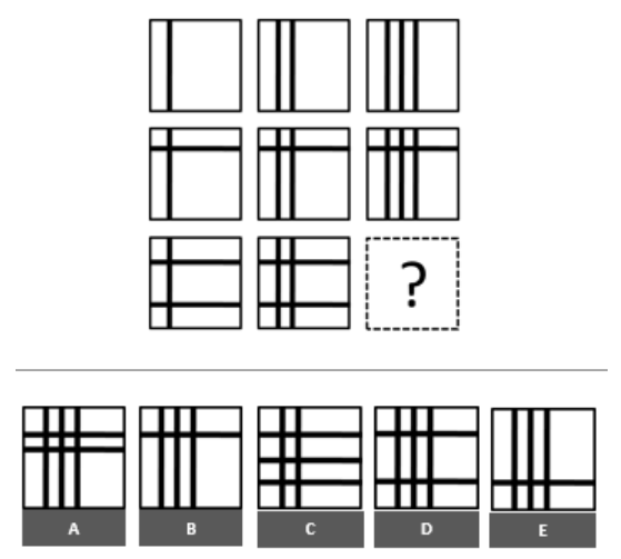 CCAT Spatial Reasoning Sample Question Matrices