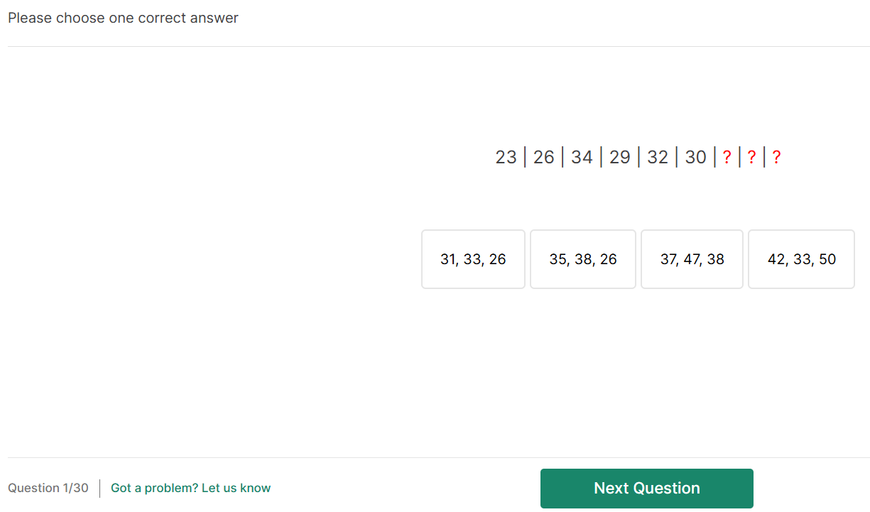 PSEE number series sample