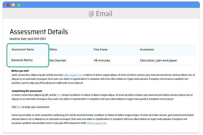 SHL General Ability Test Invitation Announcement