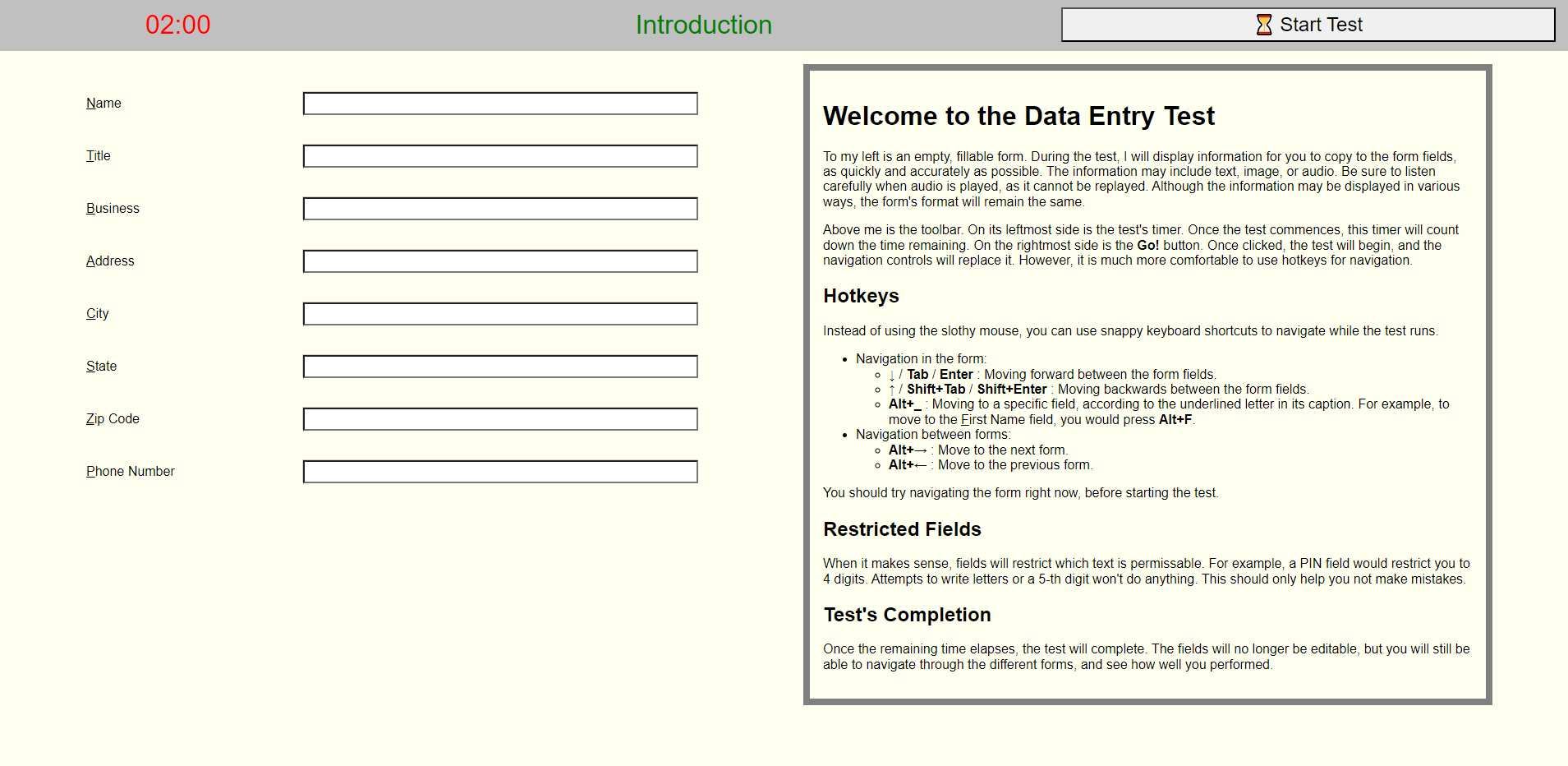 sass data entry practice test