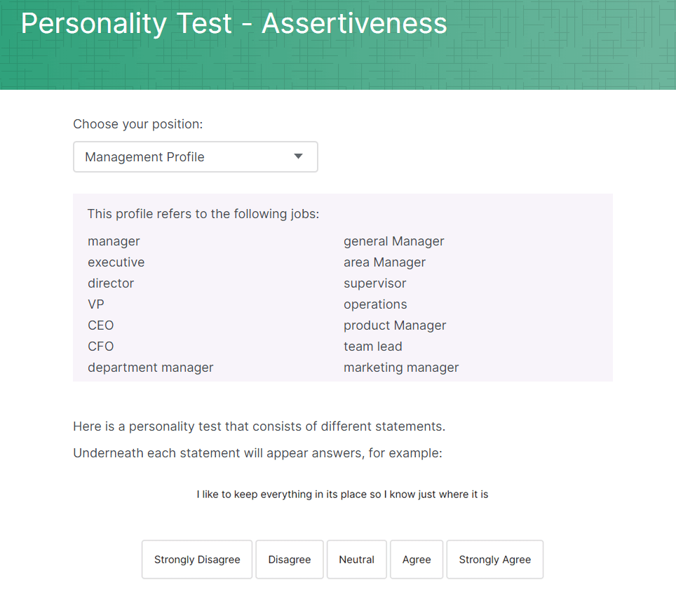 Berke Personality Sample Question